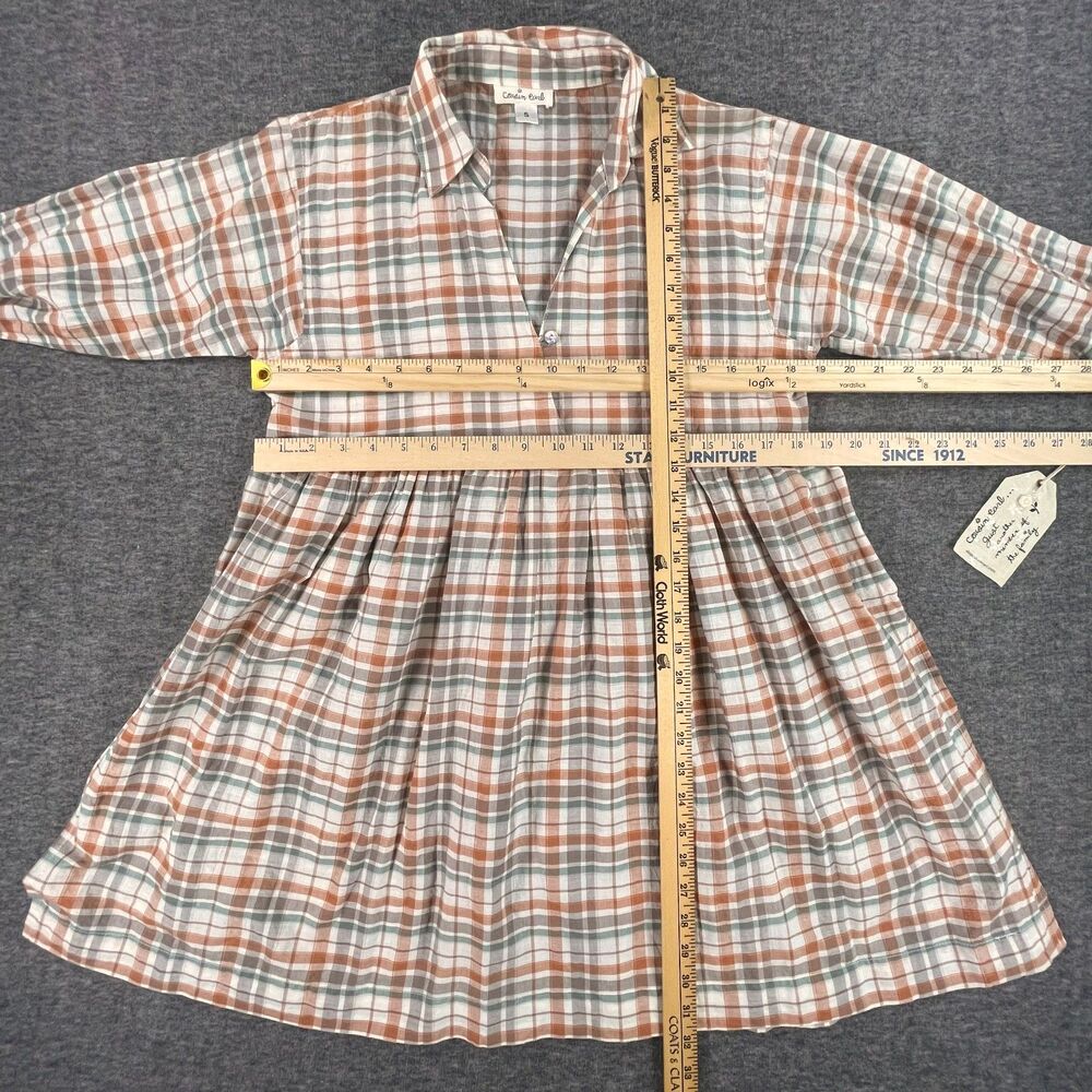 NWT Cousin Earl Flounce Plaid Babydoll Mini Dress S Brown Country Cottagecore - Picture 6 of 11